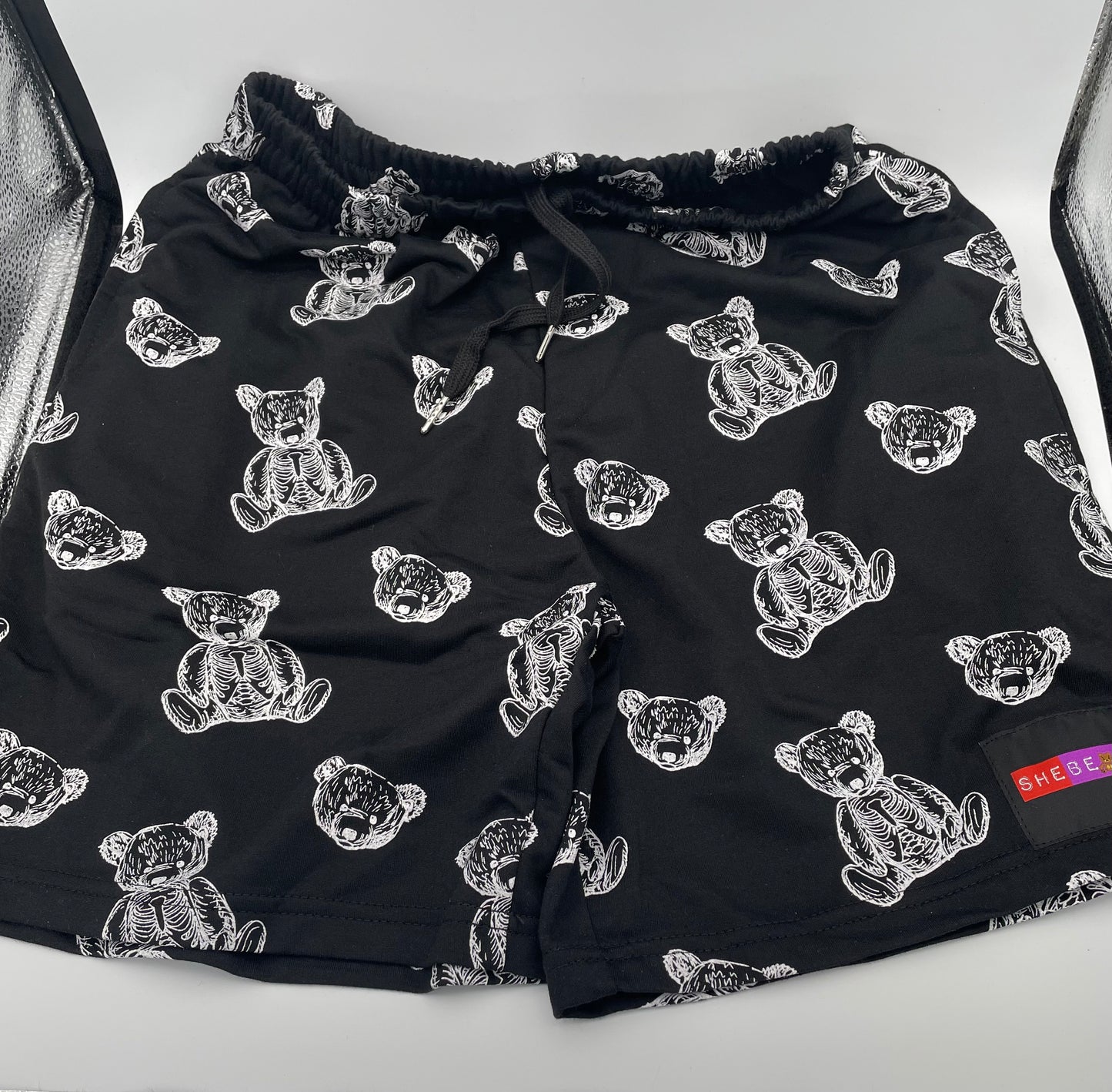 SheBearWear Black White Teddy Shorts