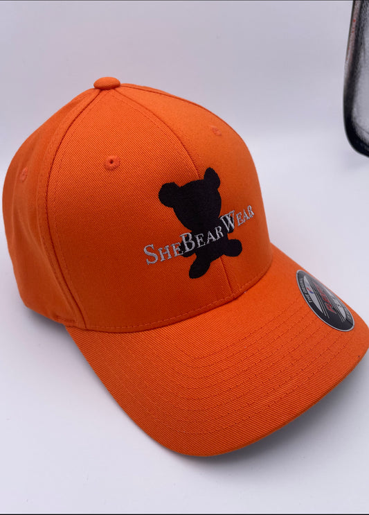 Orange Black Bear Flexifit Cap