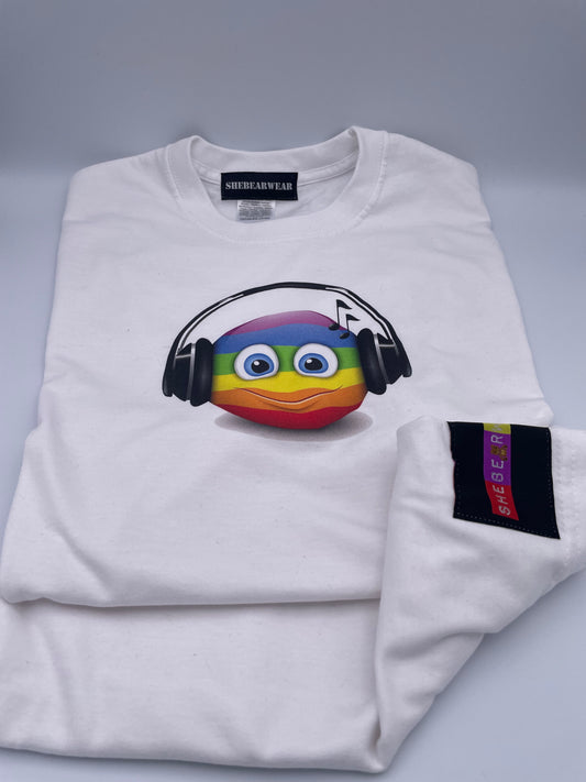 Short Sleeve t-shirt Rainbow Music Emoji