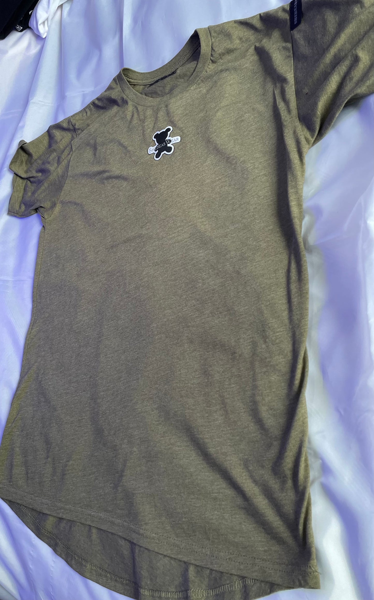 Long Body Heather Olive(Bear)Short Sleeve T-Shirt