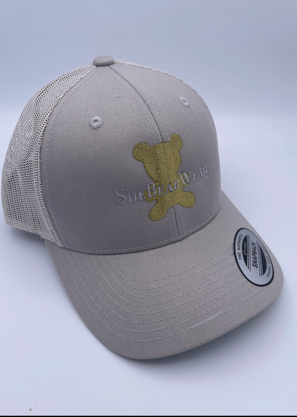 Charcoal Gold Bear SnapBack Cap